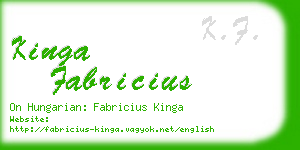 kinga fabricius business card